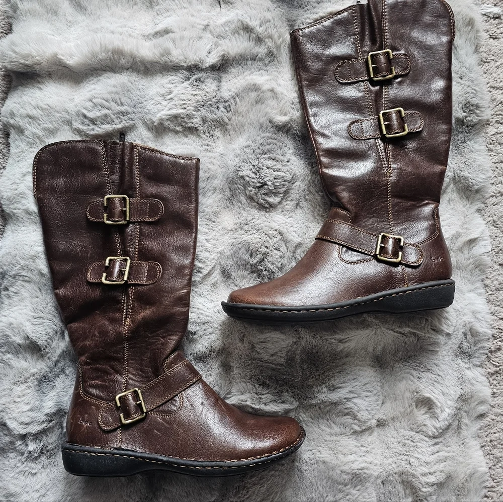 boc Women's Brown Buckle Winter Tall Boots 9.5